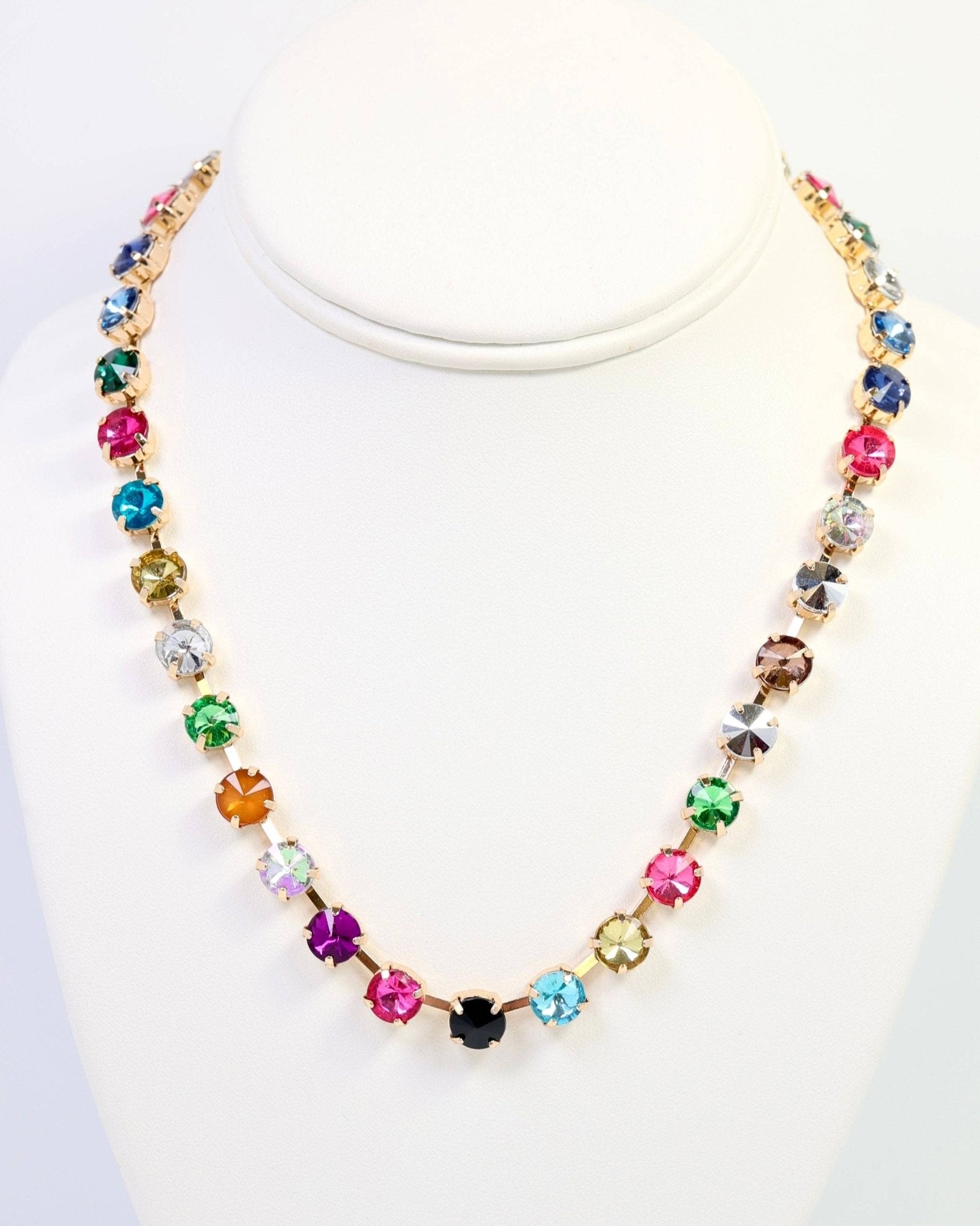 Shalimar Small Dark Multi Rhinestone Necklace - Jessi Jayne Boutique