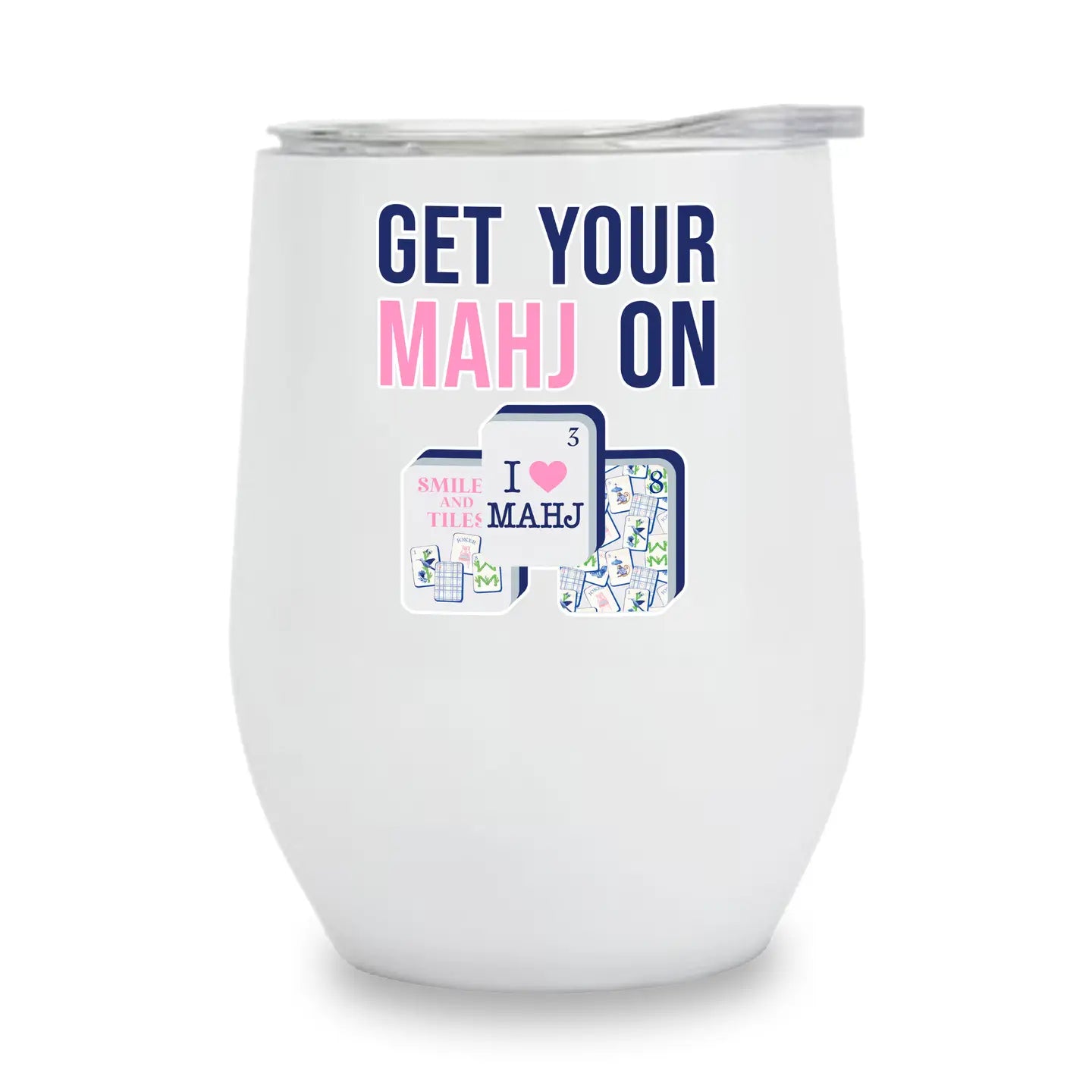 Get Your Mahj On White Wine Tumbler - Jessi Jayne Boutique