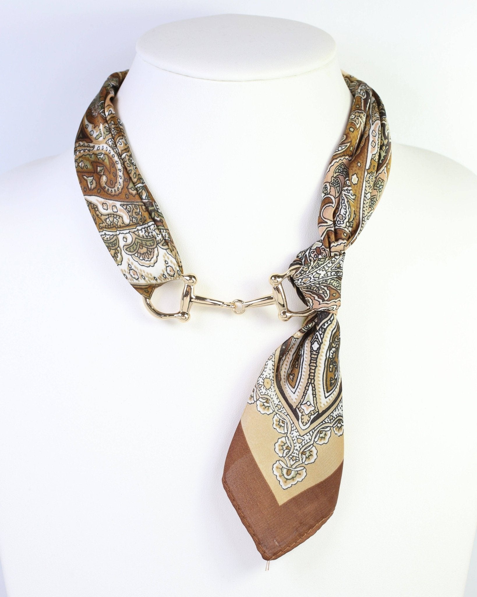 Lana Horsebit Scarf Necklace Brown - Jessi Jayne Boutique