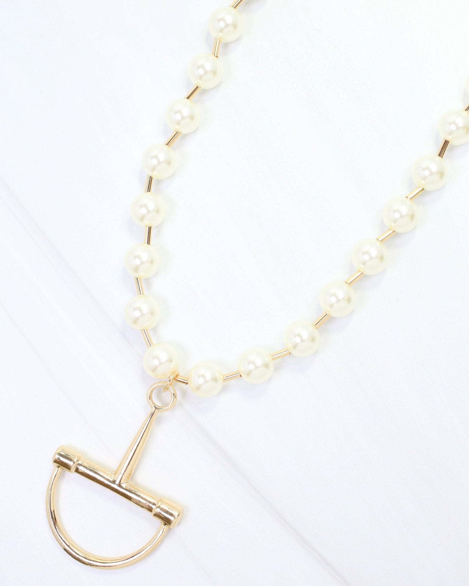 Carney Pearl Horsebit Necklace - Jessi Jayne Boutique