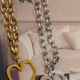 Chansuttpearls Gold Open Heart Necklace