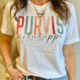 Purvis Mississippi Watercolor Tshirt - Jessi Jayne Boutique