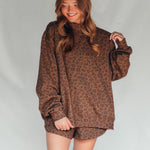 PREORDER ITEM (Estimated ship date 10/31) Brown Leopard Mock Neck Sweatshirt - Jessi Jayne Boutique
