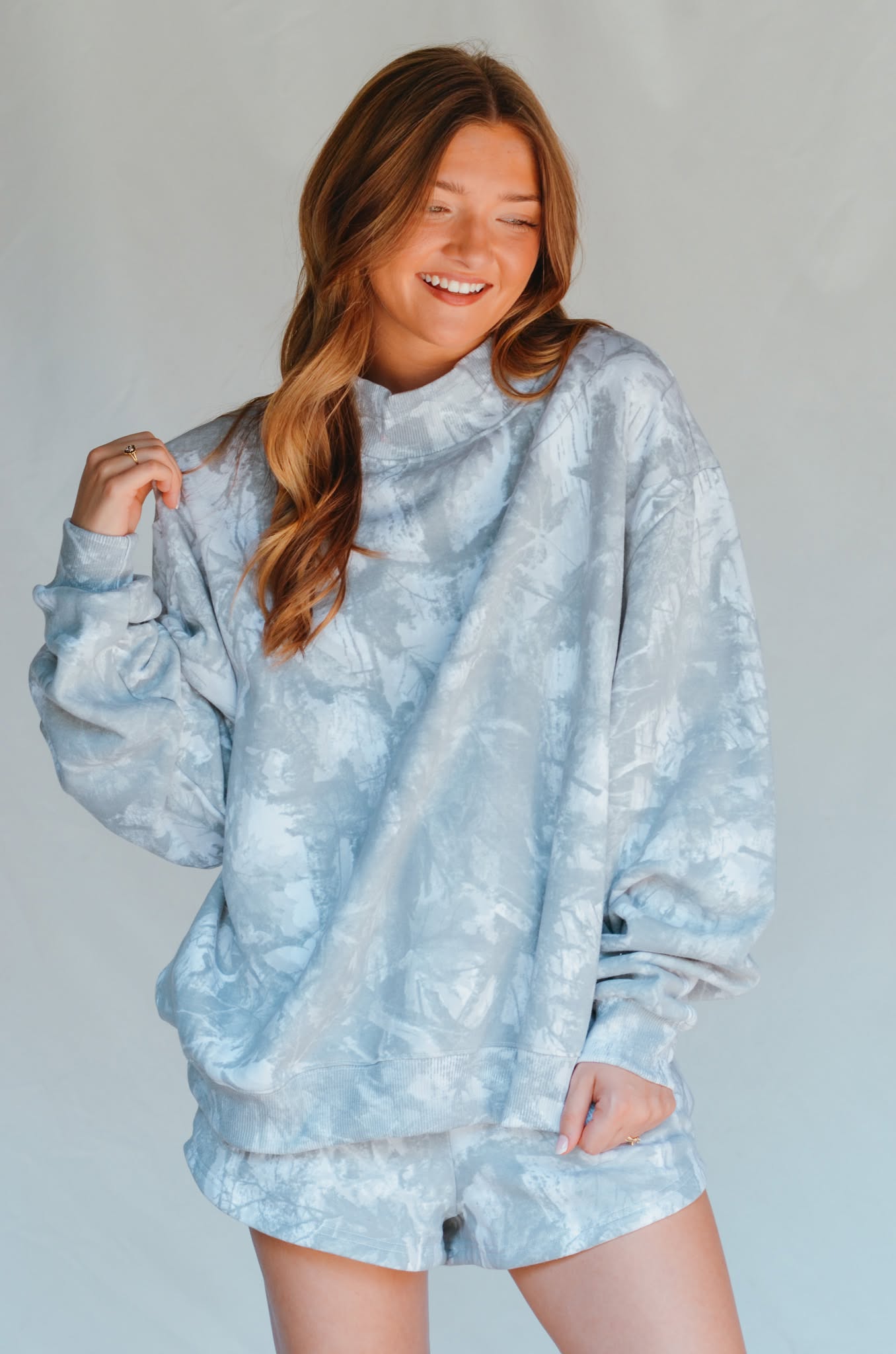 PREORDER ITEM (Estimated 10/31 ship date) White Wash Camo Fleece Shorts - Jessi Jayne Boutique
