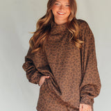 PREORDER ITEM (Estimated ship date 10/31) Brown leopard Fleece Shorts - Jessi Jayne Boutique