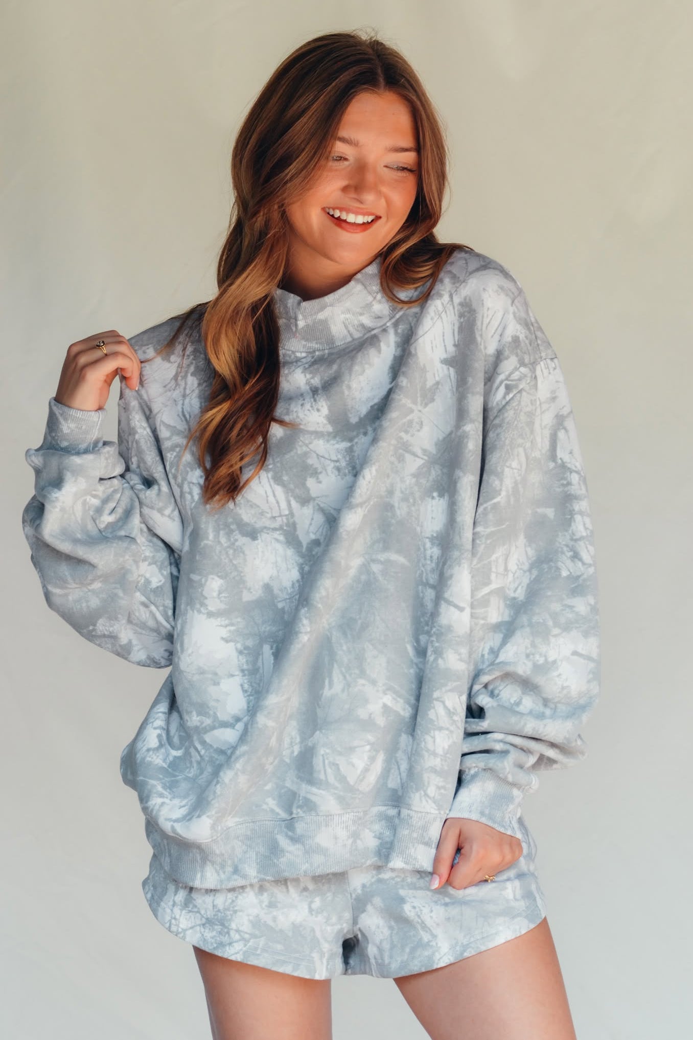 PREORDER ITEM (Estimated 10/31 ship date) White Wash Camo Fleece Shorts - Jessi Jayne Boutique