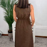 Cocoa Kiss Lace Trim Surplice Midi Dress - Jessi Jayne Boutique