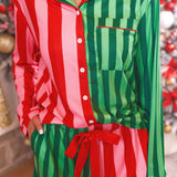 PREORDER- Christmas Stripes Ruffle Pajama Set