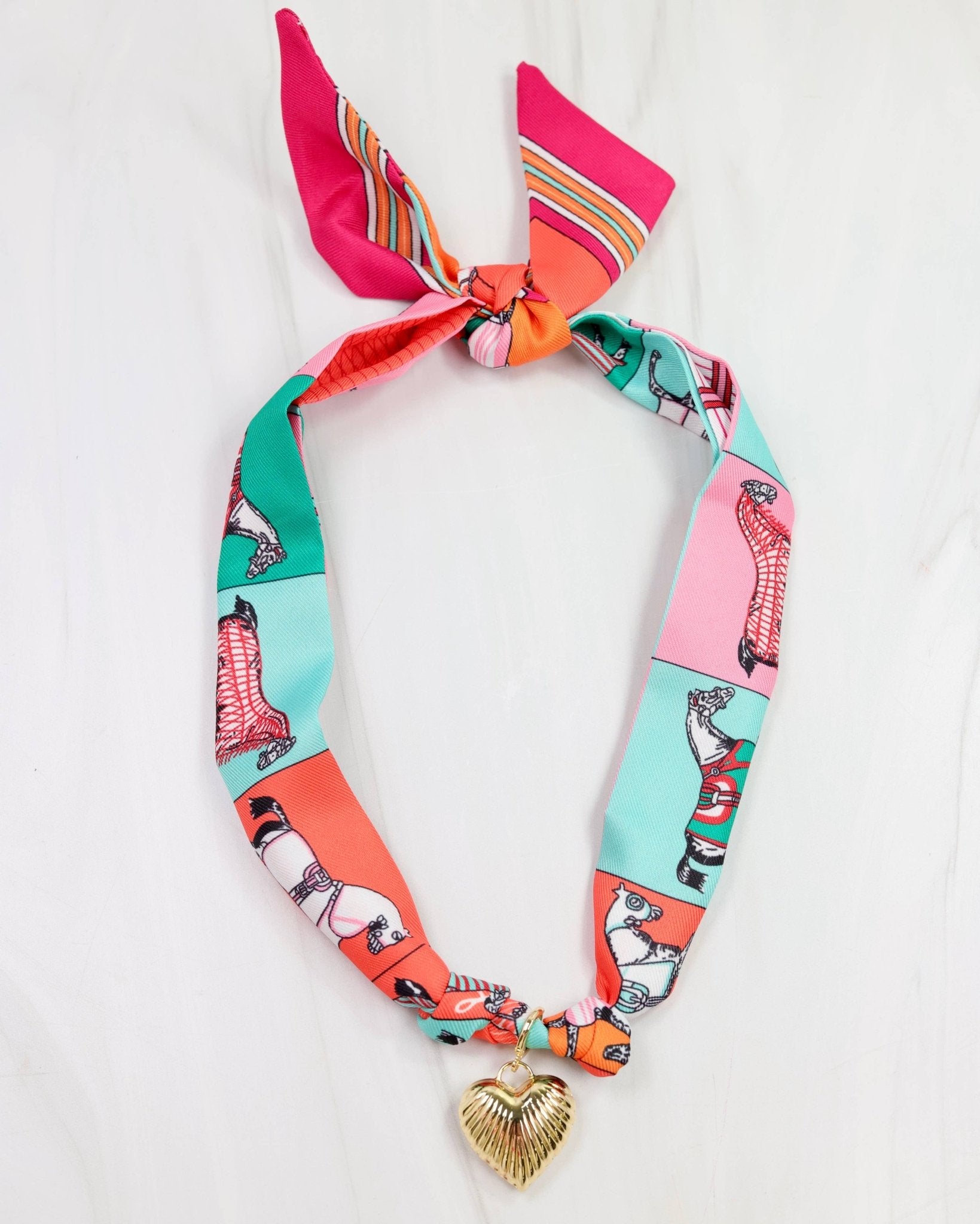 Lillie Scarf Charm Necklace Pink - Jessi Jayne Boutique