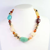 Calais Stone Beaded Necklace Dark Multi