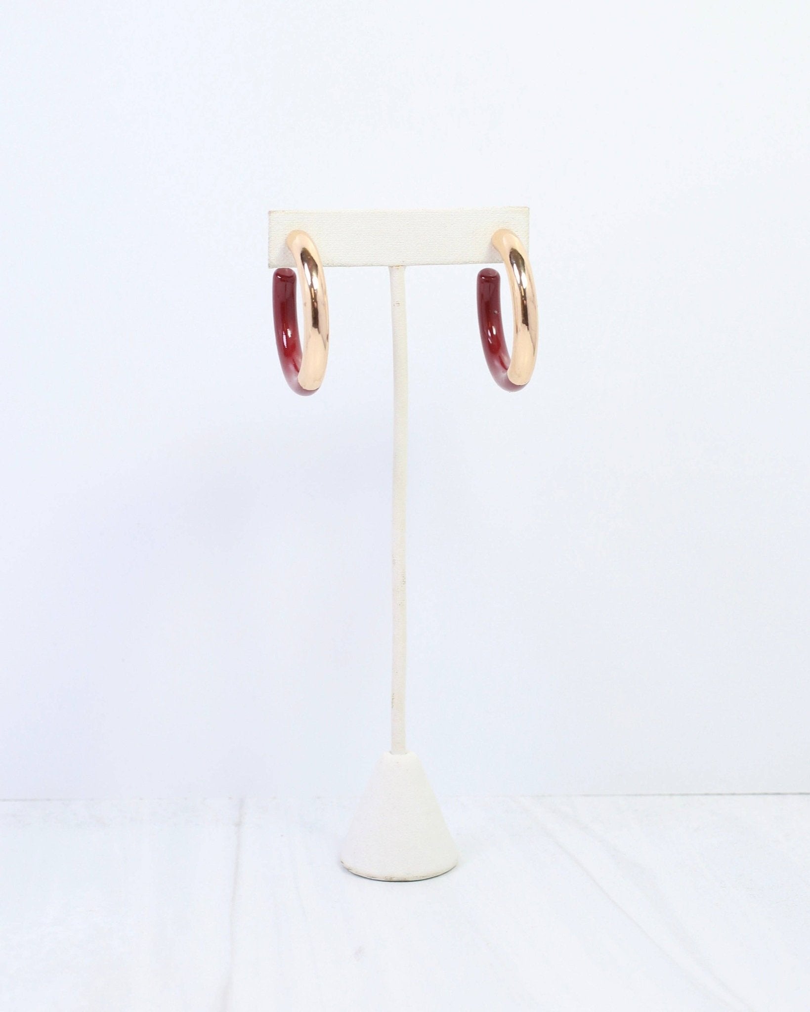 Elyse Hoop Earring Burgundy - Jessi Jayne Boutique
