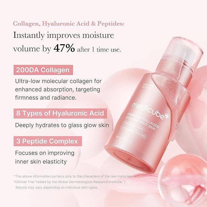 MEDICUBE PDRN Pink Collagen Exosome Shot Serum 2,000 PPM 30ml 1.01 fl.oz - Jessi Jayne Boutique