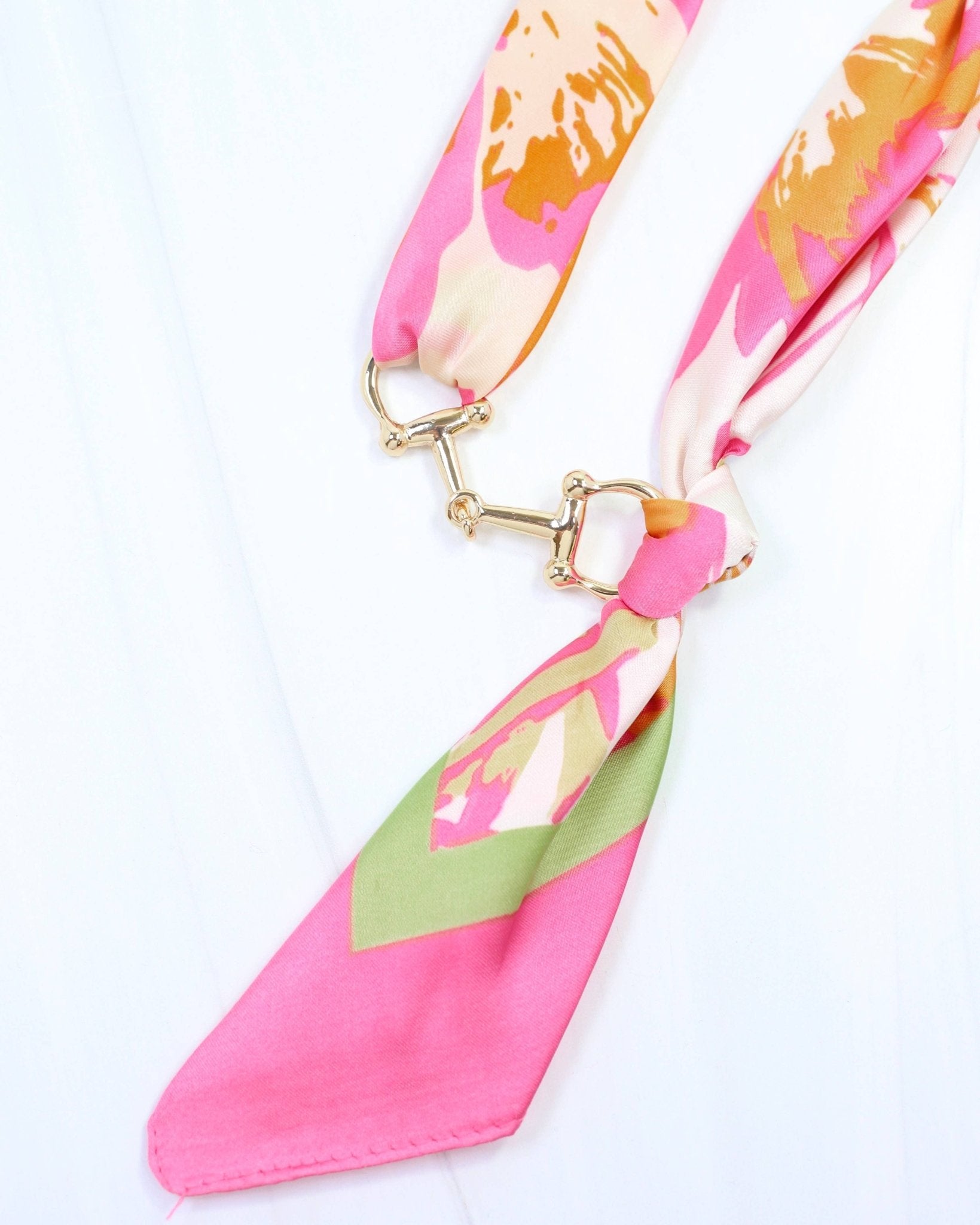 Lana Horsebit Scarf Necklace Pink - Jessi Jayne Boutique