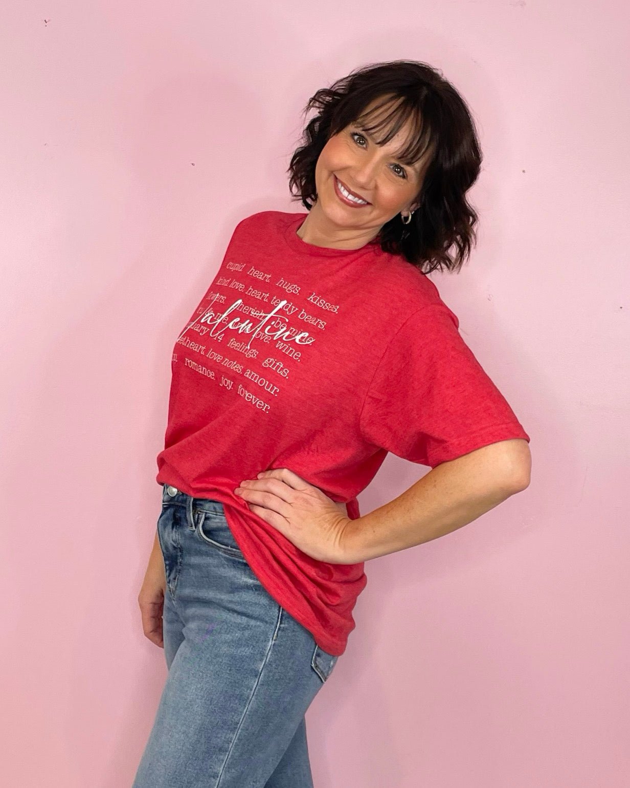 My Valentine Red Graphic Tee - Jessi Jayne Boutique