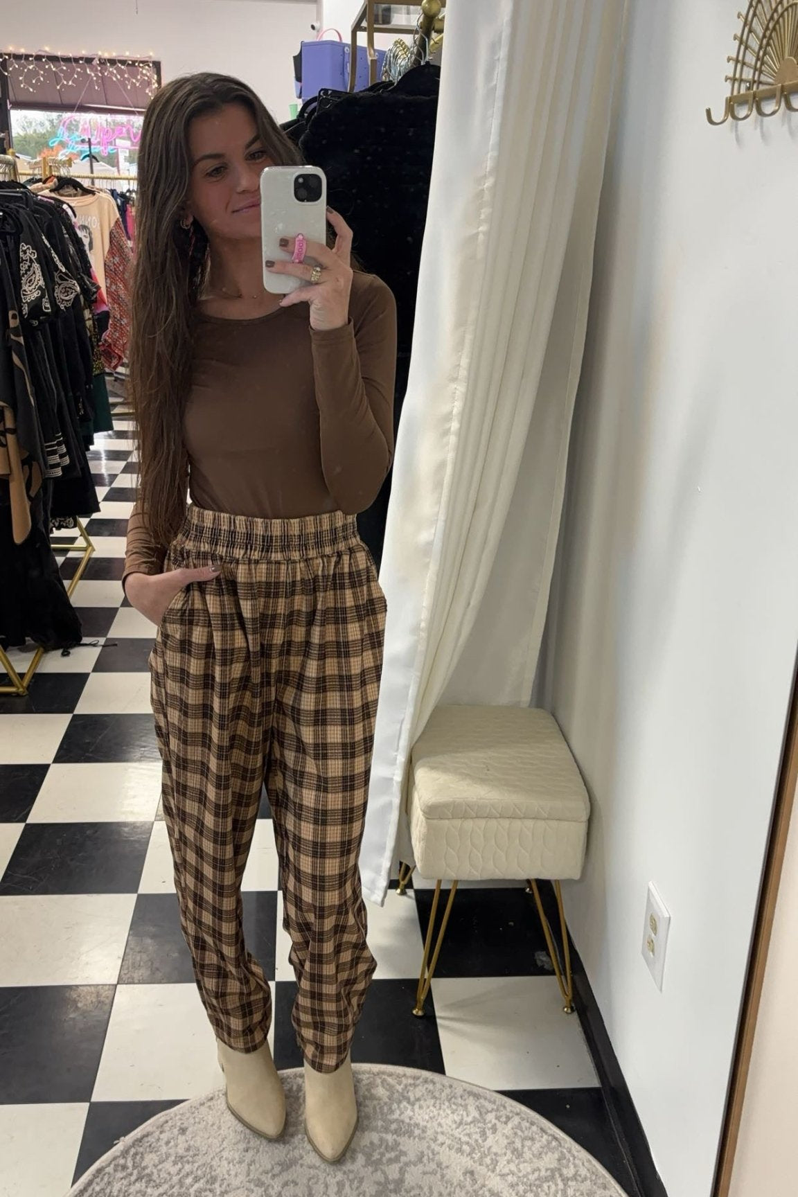 Daily Coffee Plaid Pants - Jessi Jayne Boutique