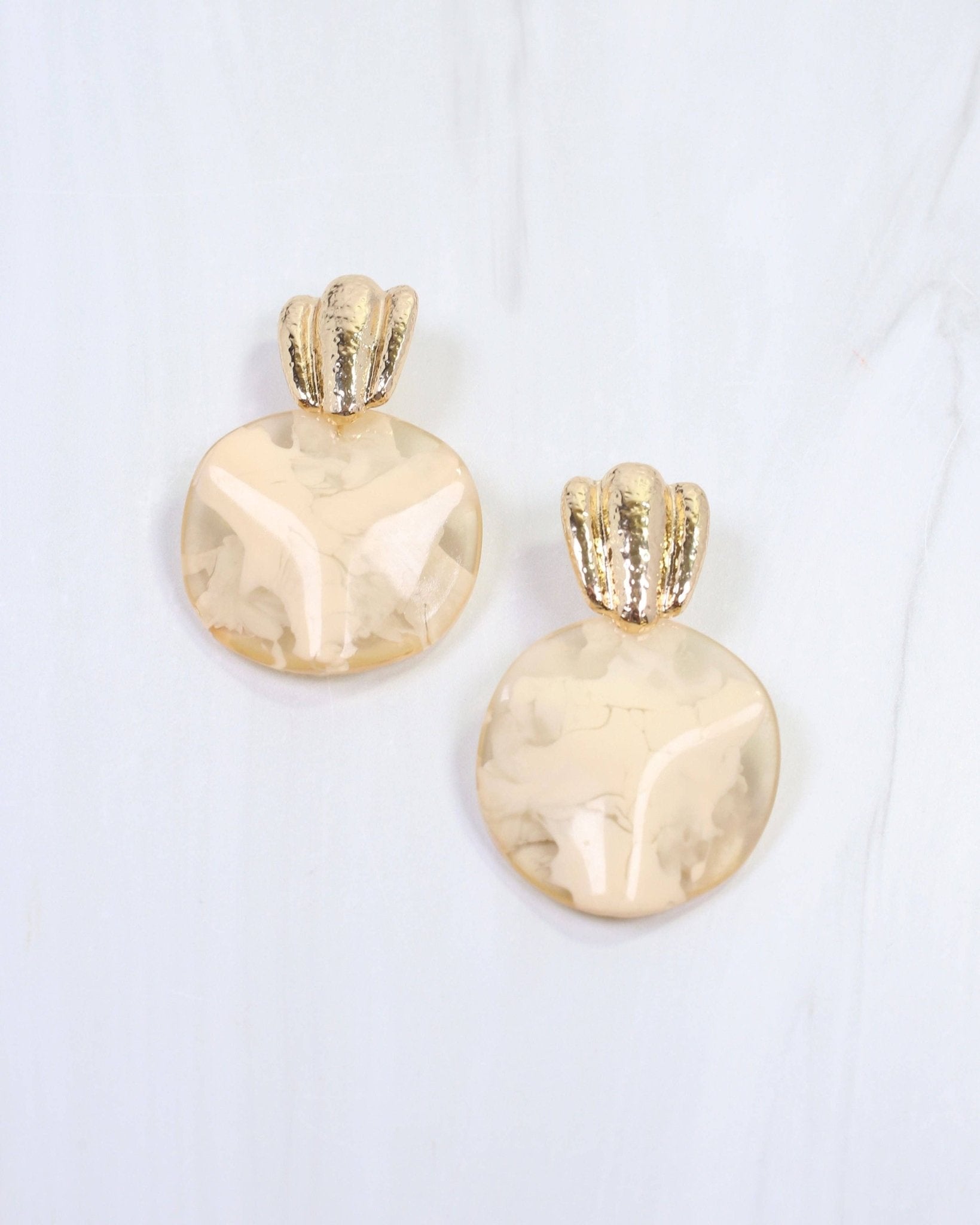 Adley Hammered Drop Earring - Jessi Jayne Boutique
