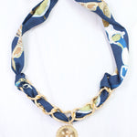 Sarah Navy Scarf Charm Necklace - Jessi Jayne Boutique