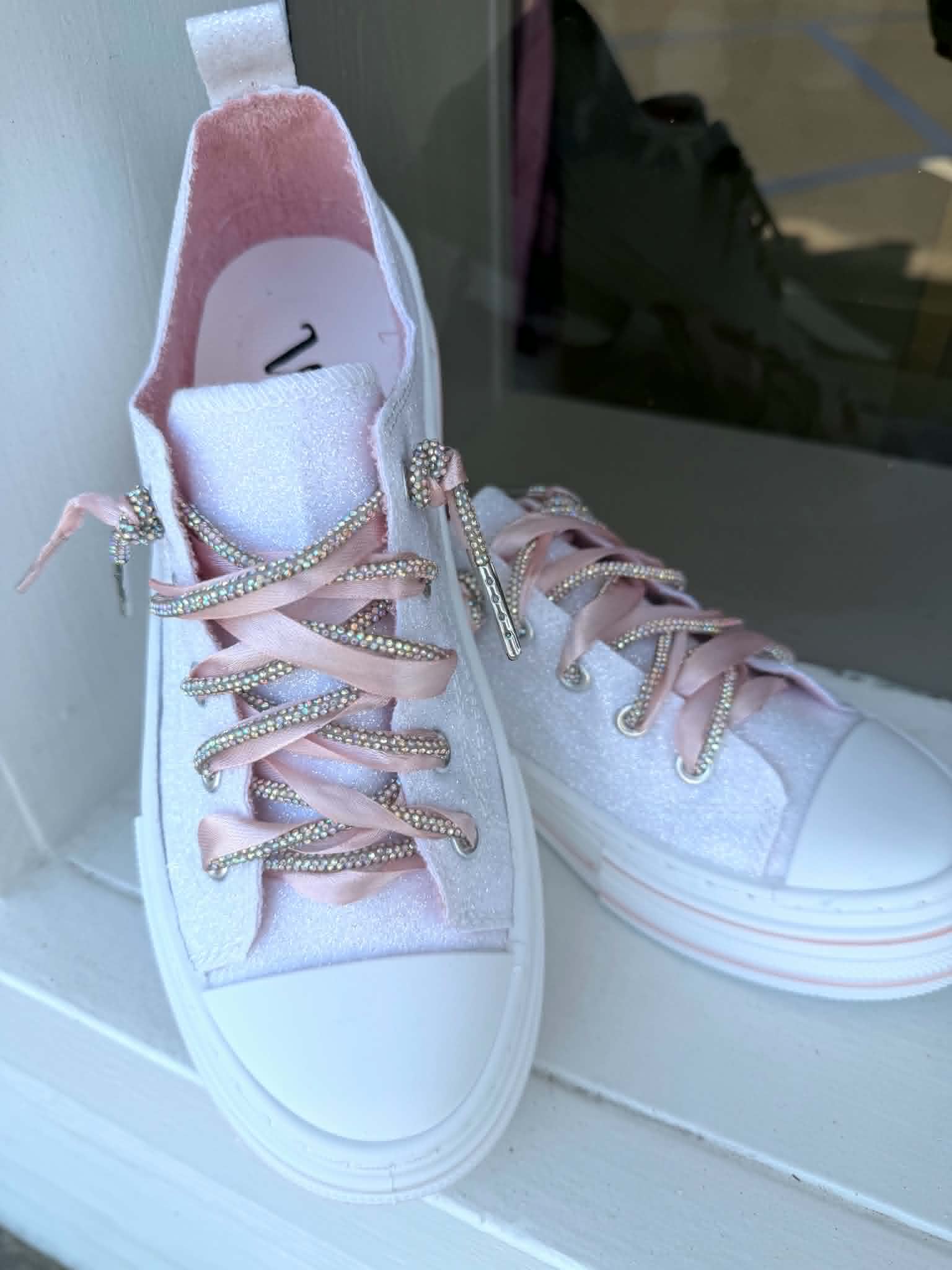 Very G White Glitter Aman Mary's Version Sneakers - Jessi Jayne Boutique