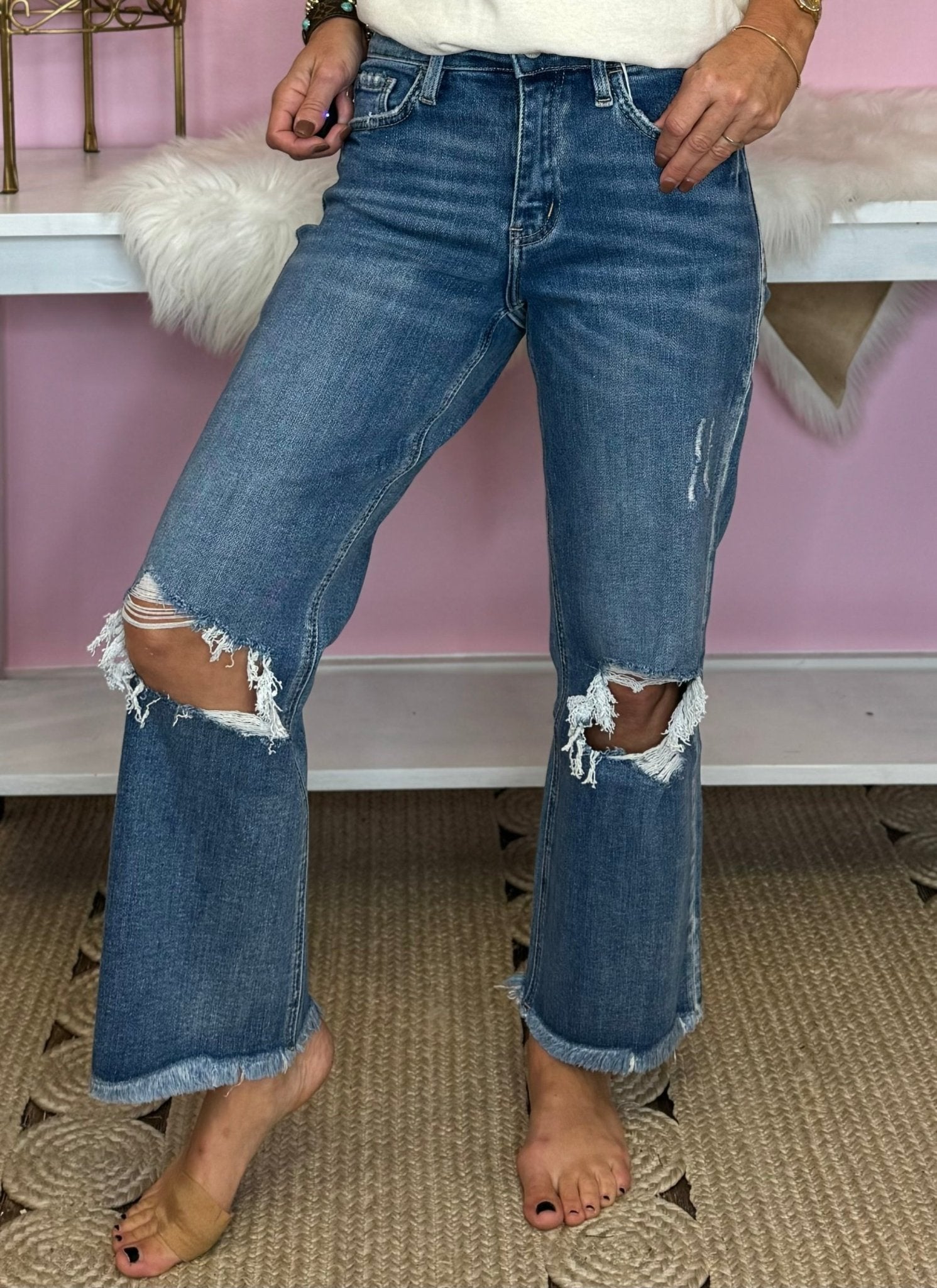 Wish I Could Wide Leg Jeans - Jessi Jayne Boutique