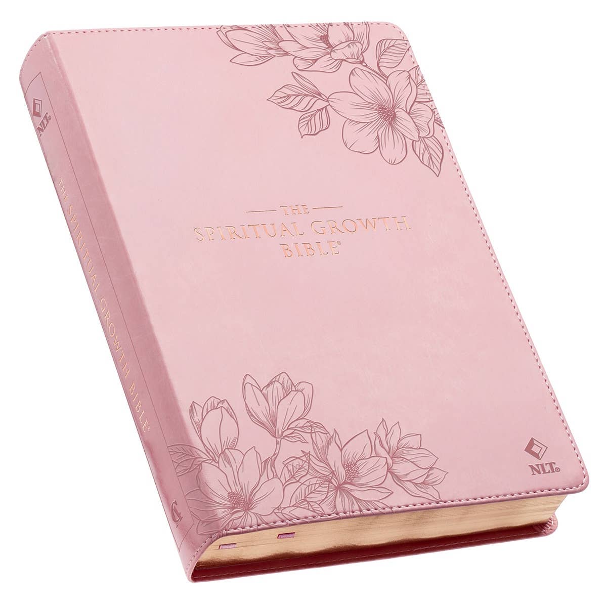 NLT, The Spiritual Growth Bible Faux Leather, Pink Floral - Jessi Jayne Boutique