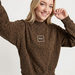 PREORDER ITEM (Estimated ship date 10/31) PRAY Brown Leopard Mock Neck Sweatshirt - Jessi Jayne Boutique