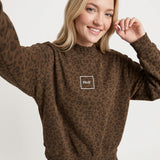 PREORDER ITEM (Estimated ship date 10/31) PRAY Brown Leopard Mock Neck Sweatshirt - Jessi Jayne Boutique