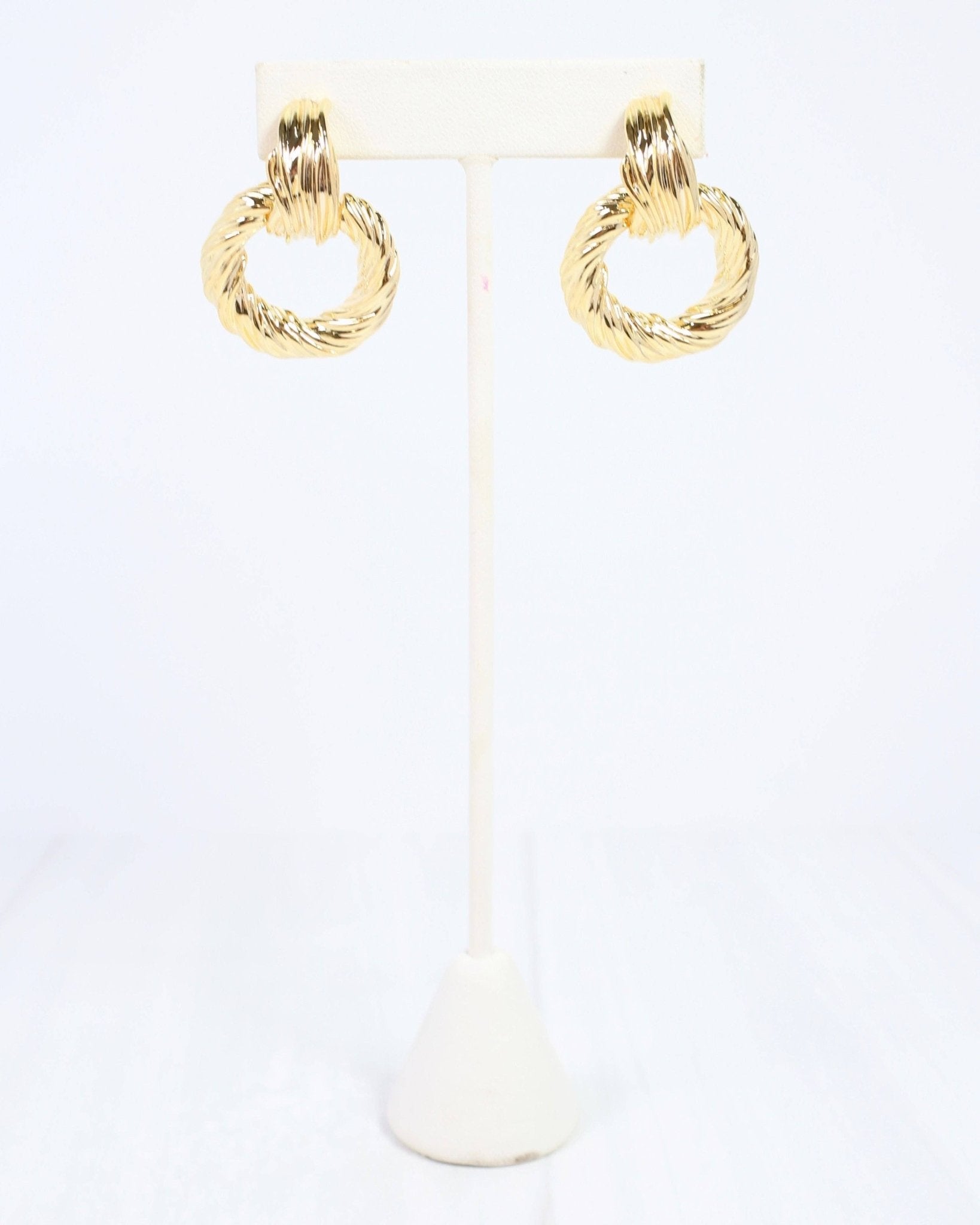 Traci Textured Drop Earring Gold - Jessi Jayne Boutique