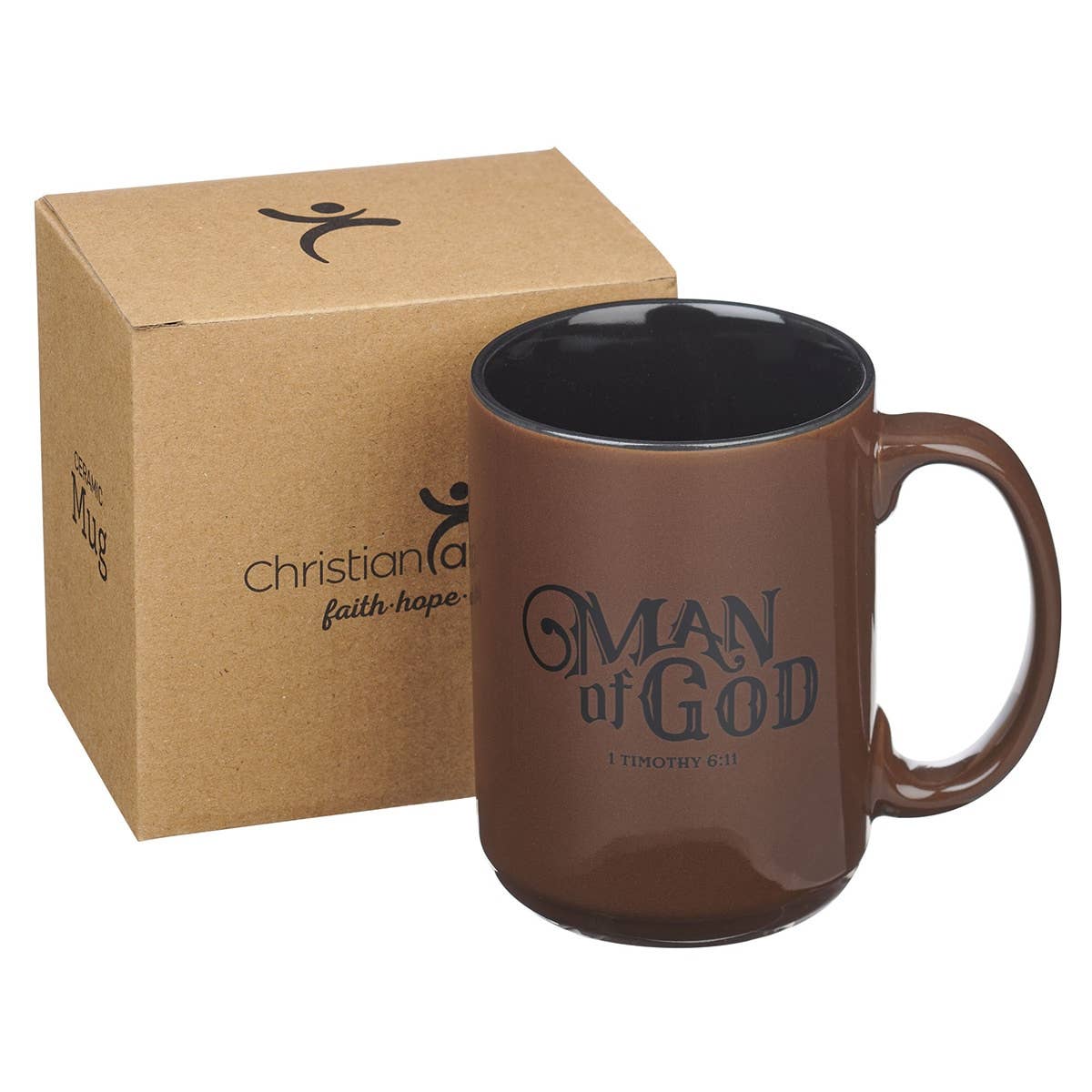 Mug Brown/Black Man of God 1 Tim. 6:11 - Jessi Jayne Boutique