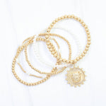 Carmen Coin Beaded Bracelet Set Dog Worn - Jessi Jayne Boutique