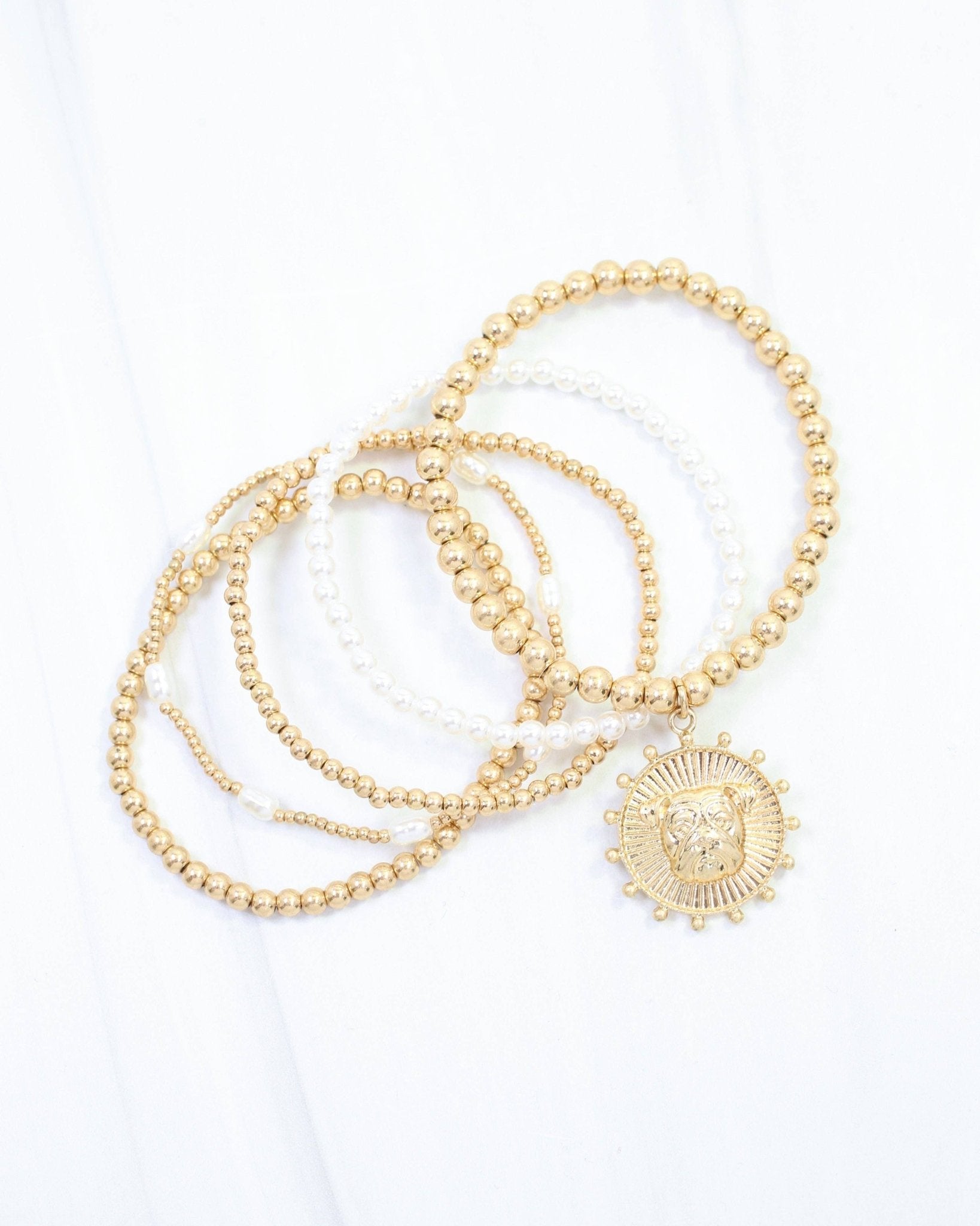 Carmen Coin Beaded Bracelet Set Dog Worn - Jessi Jayne Boutique