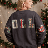 Holly Jolly Patch Charcoal Sweatshirt - Jessi Jayne Boutique