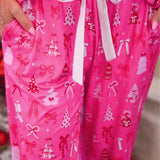 PREORDER- Pretty Pink Christmas Ruffle Pajama Set