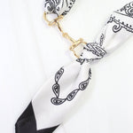 Lana Black and White Paisley Horsebit Scarf Necklace - Jessi Jayne Boutique