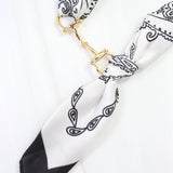 Lana Black and White Paisley Horsebit Scarf Necklace - Jessi Jayne Boutique