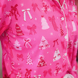 PREORDER- Pretty Pink Christmas Ruffle Pajama Set
