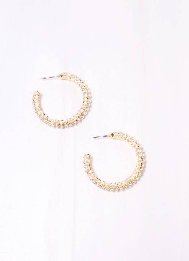 Woodard Pearl Hoop Earring - Jessi Jayne Boutique