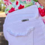 So Many Times White Kancan Mid Rise Ankle Skinny Jeans 25" Inseam - Jessi Jayne Boutique