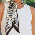 Henley Horsebit Buckle Black and Gold Scarf - Jessi Jayne Boutique