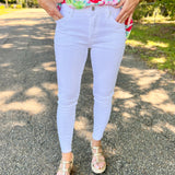 So Many Times White Kancan Mid Rise Ankle Skinny Jeans 25" Inseam - Jessi Jayne Boutique