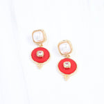 Lismore Pearl Circle Drop Earring Red - Jessi Jayne Boutique