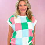 Candy Pop Checkered Sweater Vest - Jessi Jayne Boutique