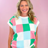 Candy Pop Checkered Sweater Vest - Jessi Jayne Boutique