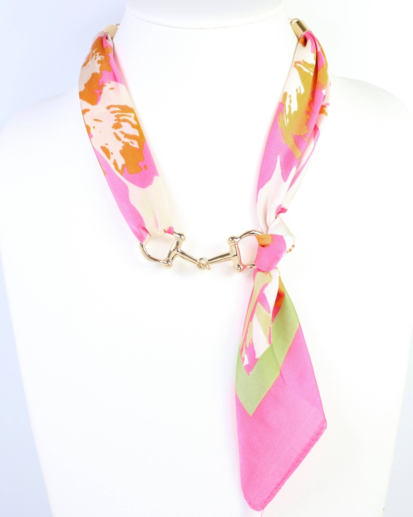 Lana Horsebit Scarf Necklace Pink - Jessi Jayne Boutique