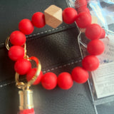 Silicone Beaded Wristlet Keychain