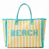 Striped Terry Cloth Beach Tote Bag - Jessi Jayne Boutique