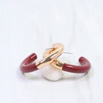 Elyse Hoop Earring Burgundy - Jessi Jayne Boutique