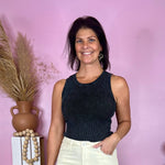 Everything I Need Charcoal Washed Round Neck Sweater Knit Tank Top - Jessi Jayne Boutique