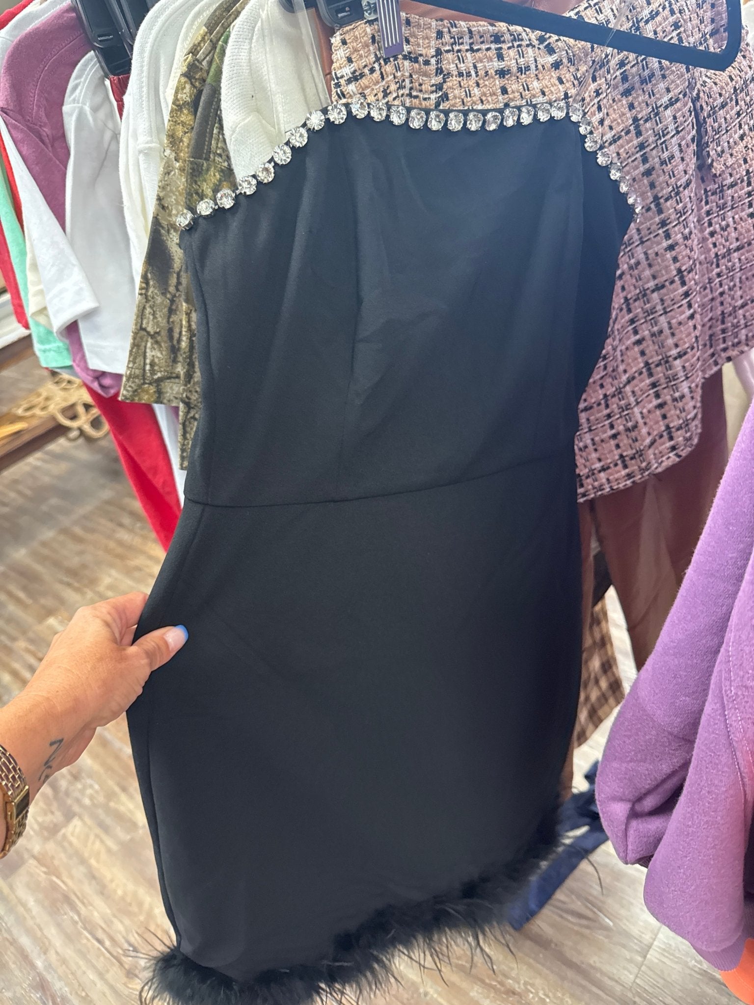 Star Of The Show Black Mini Dress - Jessi Jayne Boutique