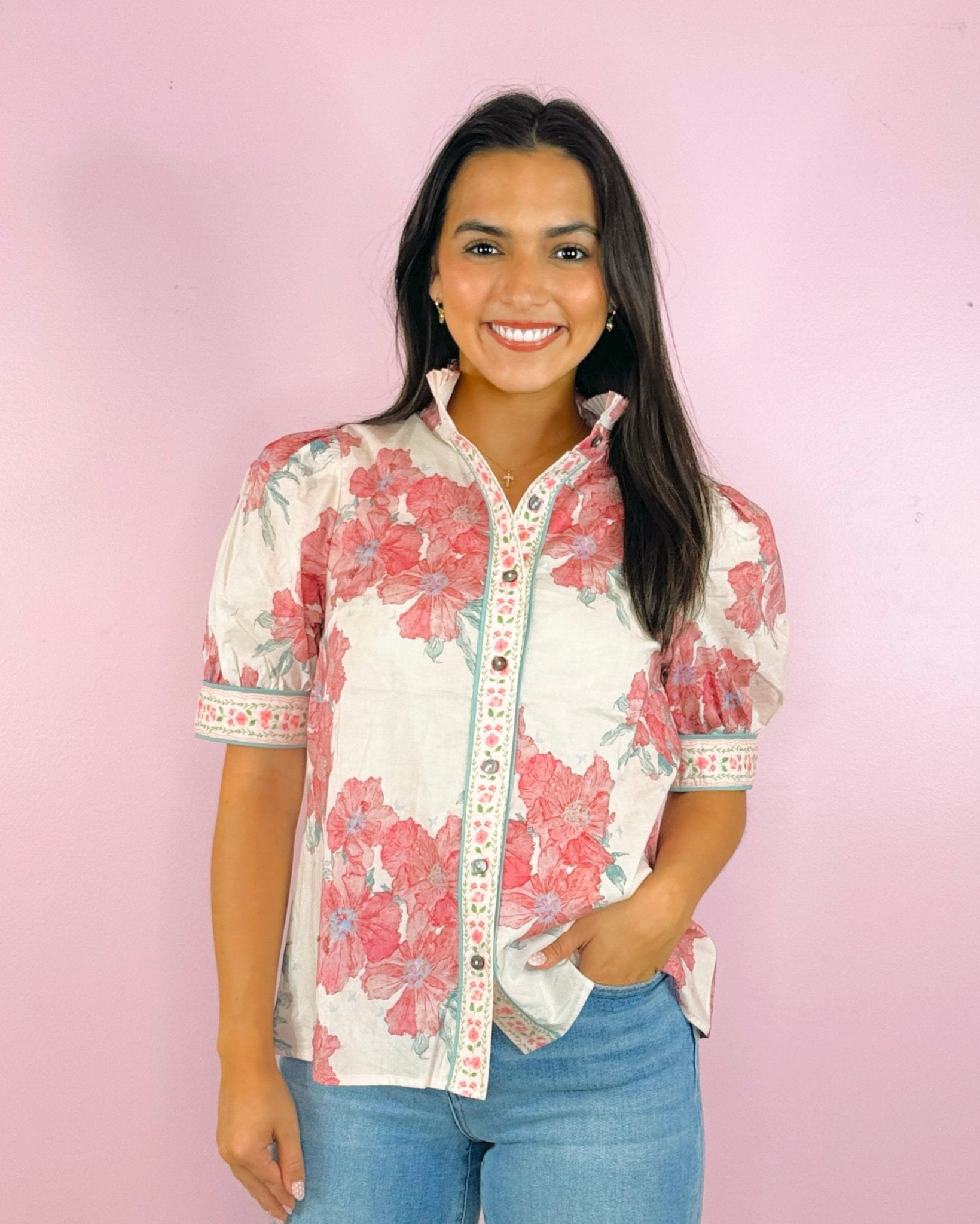 Garden Daydream Floral Blouse - Jessi Jayne Boutique