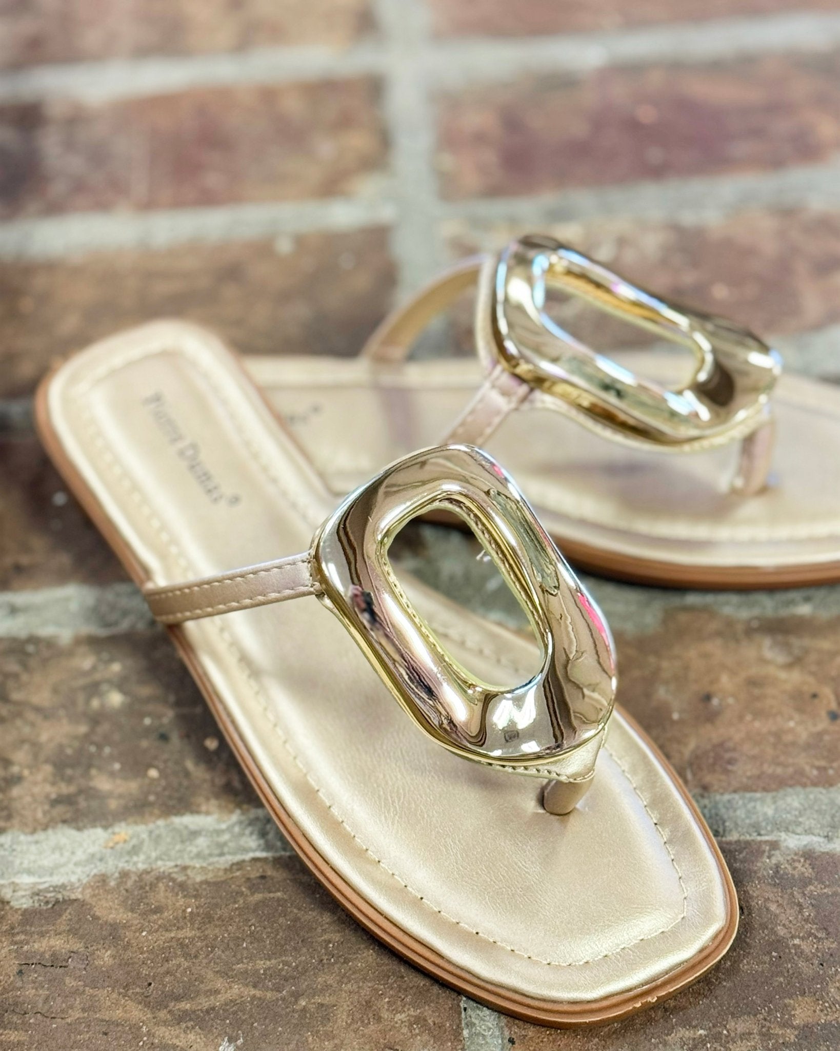 Empress Gold Flat Sandals - Jessi Jayne Boutique